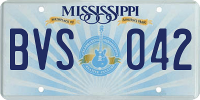 MS license plate BVS042