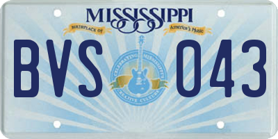 MS license plate BVS043