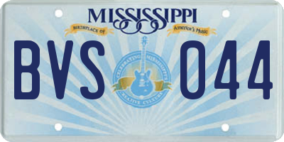 MS license plate BVS044