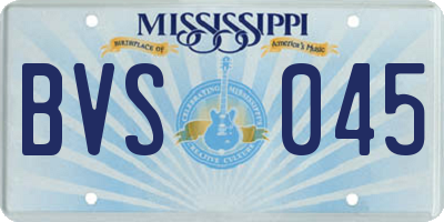 MS license plate BVS045