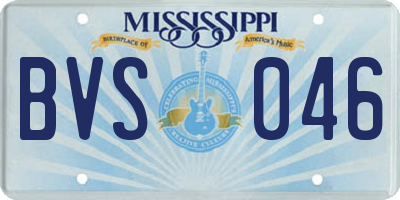 MS license plate BVS046