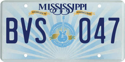 MS license plate BVS047