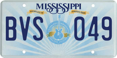 MS license plate BVS049