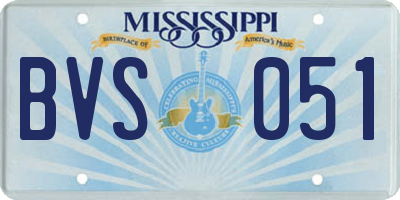 MS license plate BVS051