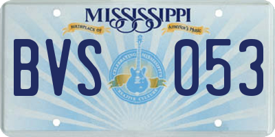 MS license plate BVS053