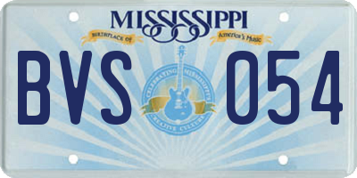 MS license plate BVS054