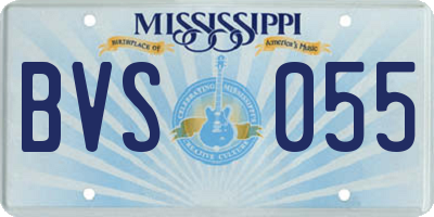 MS license plate BVS055
