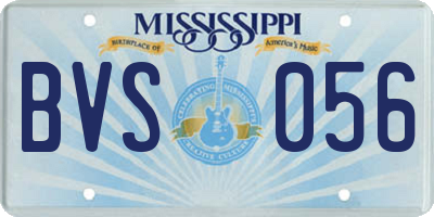 MS license plate BVS056