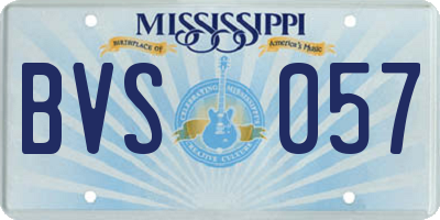MS license plate BVS057