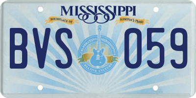 MS license plate BVS059