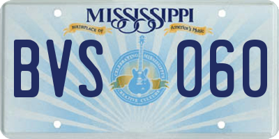 MS license plate BVS060