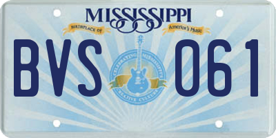 MS license plate BVS061