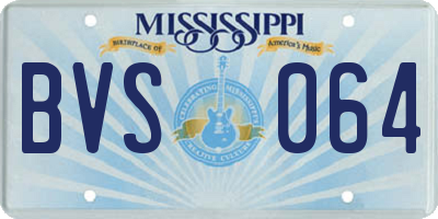 MS license plate BVS064