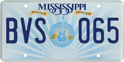 MS license plate BVS065