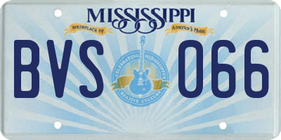 MS license plate BVS066