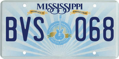 MS license plate BVS068