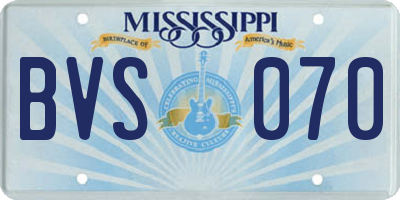 MS license plate BVS070
