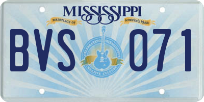 MS license plate BVS071