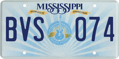 MS license plate BVS074