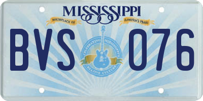 MS license plate BVS076