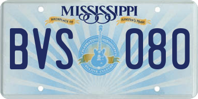 MS license plate BVS080