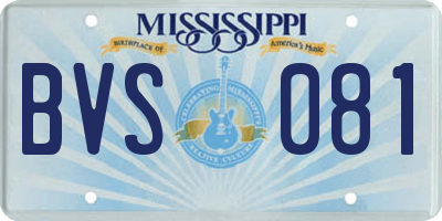 MS license plate BVS081