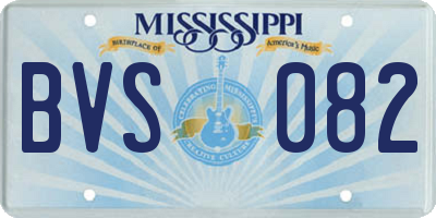 MS license plate BVS082