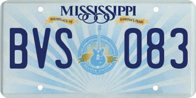 MS license plate BVS083