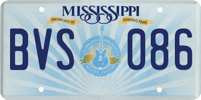 MS license plate BVS086