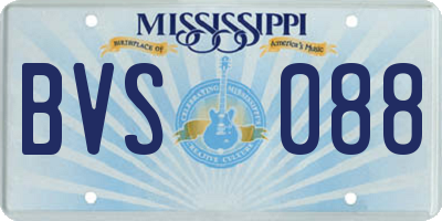 MS license plate BVS088
