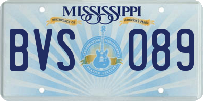 MS license plate BVS089
