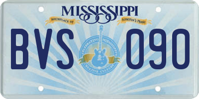MS license plate BVS090