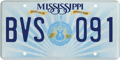 MS license plate BVS091