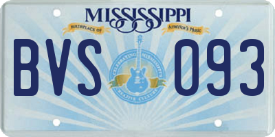 MS license plate BVS093