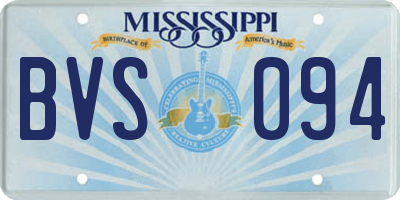 MS license plate BVS094