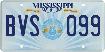 MS license plate BVS099