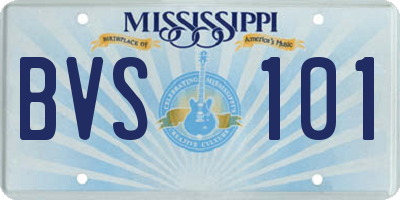 MS license plate BVS101
