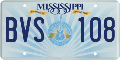 MS license plate BVS108