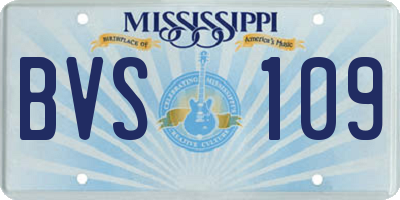 MS license plate BVS109