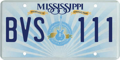 MS license plate BVS111