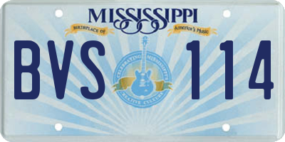 MS license plate BVS114