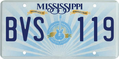 MS license plate BVS119