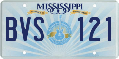 MS license plate BVS121