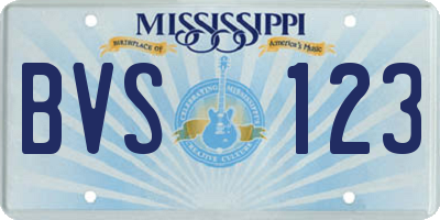 MS license plate BVS123