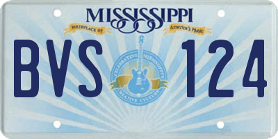 MS license plate BVS124