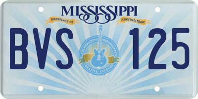MS license plate BVS125