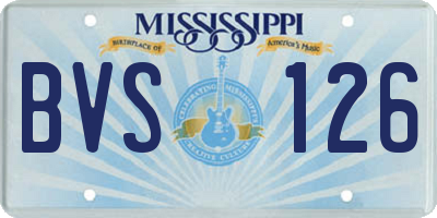 MS license plate BVS126