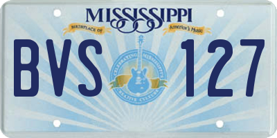 MS license plate BVS127