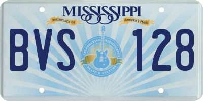 MS license plate BVS128