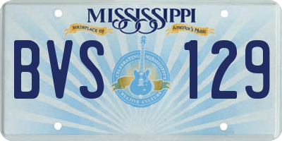 MS license plate BVS129